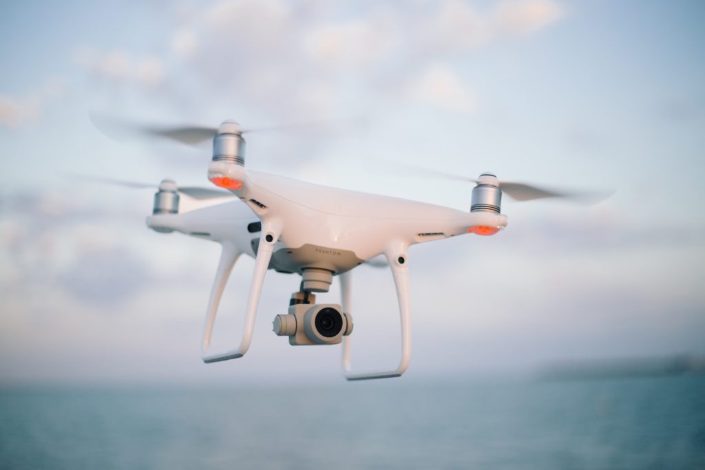 Drone da família Phantom, utilizado no mapeamento com drone.